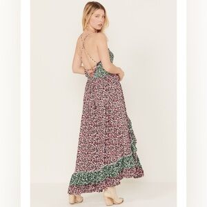 FREE PEOPLE - “One I Love” Floral Maxi Dress. Allover green, pink & white. Small